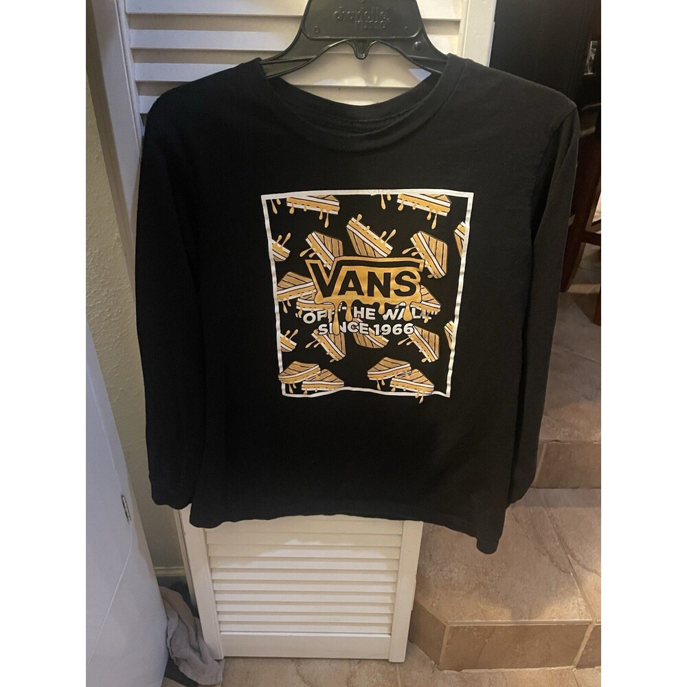 VANS OFF THE WALL GRILLED CHEESE TEE large GRAY BLACK YELLOW